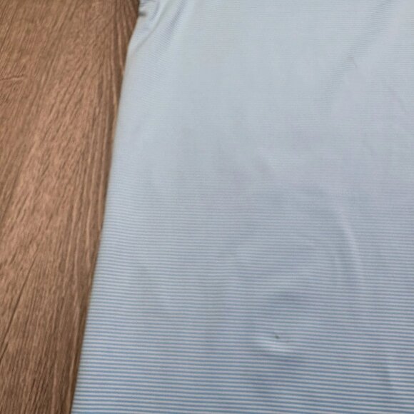 F&G Tech Mens Blue White Striped Masters Performance Golf Polo Shirt Size Large - Picture 8 of 13